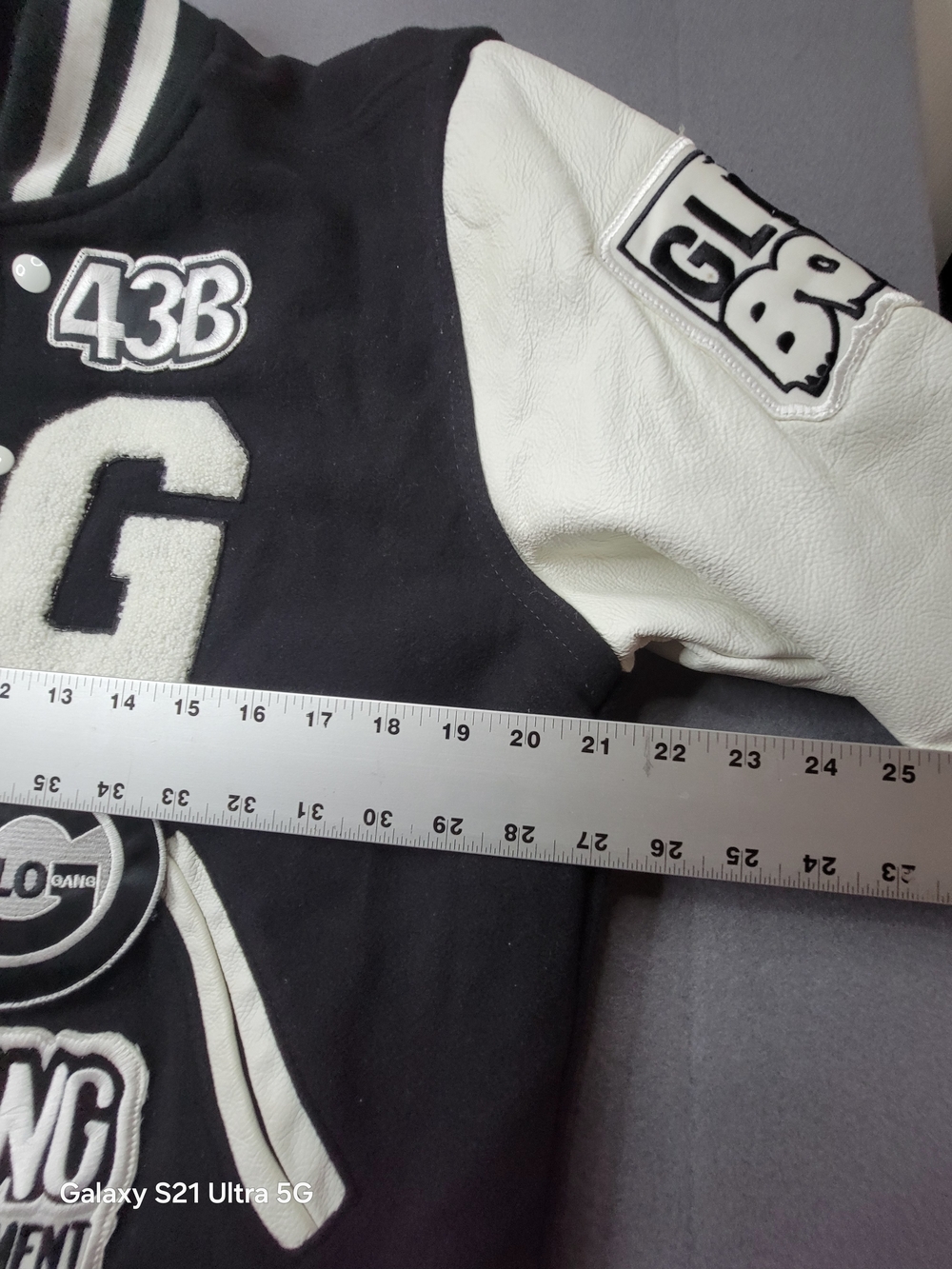 Holloway Black & White Varsity Letterman Jacket with G Patch - Picture 8 of 13